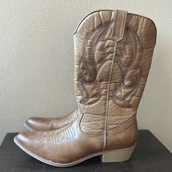 Coconuts Womens Gaucho Brown Tan Cowboy, Western Boots New - Picture 3 of 6